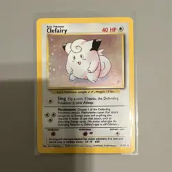 Pokemon Clefairy 5/102 Base Set Holo Rare 40 HP Wizards of the Coast Card - Image 1