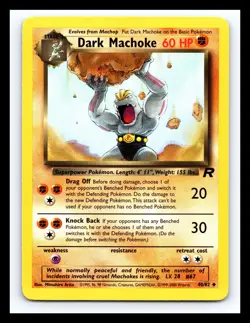 💥 DARK MACHOKE Pokemon # 40/82 Team Rocket Set WOTC Vintage 2000 Card - Image 1