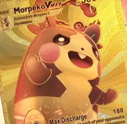 X 1 Pokemon Morpeko VMAX 300hp Gold Foil Fan Art Collectible Pokemon Card - Image 1