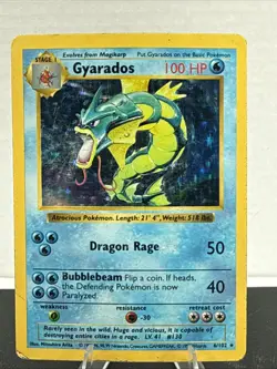 Pokemon Gyarados Shadowless 006/102 Base Set Holo Rare Card - HP - Image 1