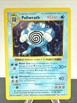 Poliwrath 013/102 Base Set (Shadowless) Holo Pokemon Card - LP - Image 1