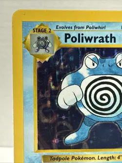 Poliwrath 013/102 Base Set (Shadowless) Holo Pokemon Card - LP - Image 2