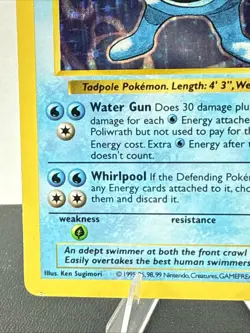 Poliwrath 013/102 Base Set (Shadowless) Holo Pokemon Card - LP - Image 4