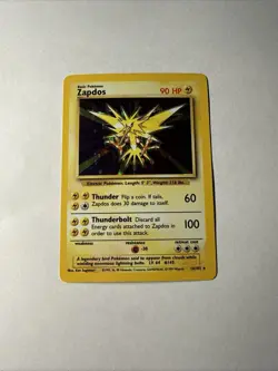 Pokemon TCG Zapdos Base Set Holo Unlimited Rare Card 16/102 - Image 1