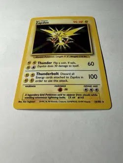 Pokemon TCG Zapdos Base Set Holo Unlimited Rare Card 16/102 - Image 5