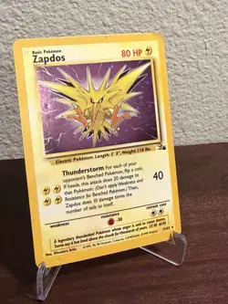 Pokemon Zapdos Fossil Holo Rare 15/62 Basic Stage 80 HP English Card - Image 3