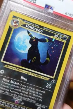 Umbreon 13/75 PSA 7 Holobleed Error Swirl Neo Discovery Holo Rare Pokemon Card - Image 3