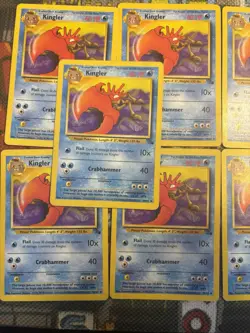 KINGLER - 38/62 - Fossil - Pokemon Card (x7) - Uncommon - Vintage- Set Of 7 💎🔥 - Image 3