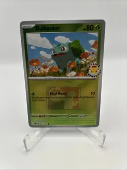 001/132 Bulbasaur 2026 Pokemon Day League Stamped Promo Card Mega TCG Play - Image 1