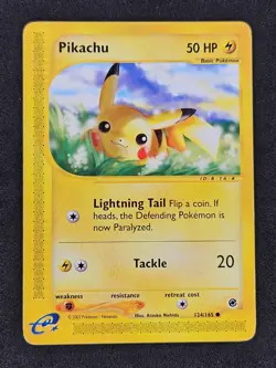 Pikachu Common 124/165 Expedition Pokemon Card Atsuko Nishida English LP- - Image 1