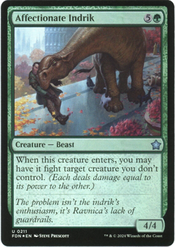 Affectionate Indrik (Foil) - 0211 - Foundations - Magic the Gathering (MTG) NM/M - Image 1