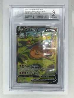 2019-22 POKEMON PROMOS SWORD & SHIELD, BLACK STAR #SWSH260 CHARIZARD V BGS 9 - Image 1