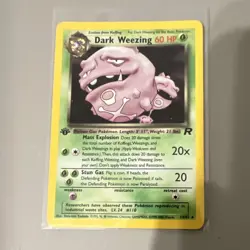 Pokemon Dark Weezing Team Rocket Holo Rare 1st Edition 14/82 WOTC Card - Image 1