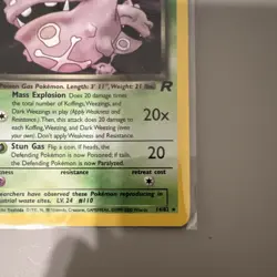 Pokemon Dark Weezing Team Rocket Holo Rare 1st Edition 14/82 WOTC Card - Image 3