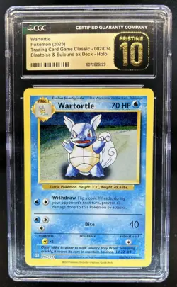 2023 Pokemon Wartortle Blastoise & Suicune ex Deck Holo #002/034 CGC 10 Pristine - Image 1