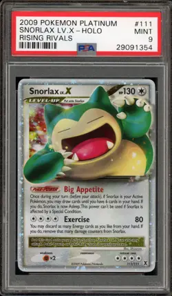 Pokemon Snorlax Lv.X Rising Rivals Holo Ultra Rare #111 PSA 9 Mint - Image 1