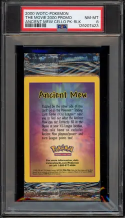 Pokemon Ancient Mew Movie 2000 Promo Sealed Cello Pack BLK PSA 8 - Image 1
