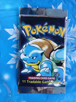 Pokemon Base Set 1st Edition Booster Pack Blastoise Art (Shadowless) - Image 1