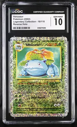 CGC 10 GEM MINT Venusaur Legendary (Collection) 18/110 Reverse Holo Pokemon Card - Image 1
