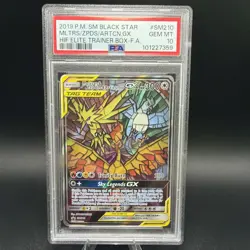 2019 POKEMON SM BLACK STAR PROMO FULL ART/MOLTRES & ZAPDOS & ARTICUNO GX PSA 10 - Image 1