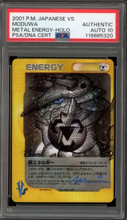 Pokemon Aggron Sketch Metal Energy VS Japanese Holo Moduwa Auto 10 PSA AUTHENTIC - Image 1