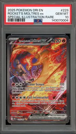 Pokemon Team Rocket's Moltres ex Destined Rivals SIR #229 PSA 10 Gem Mint - Image 1