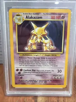 1999 Pokemon Base Set Unlimited Alakazam #1 - Holo PSA 7 - Image 2