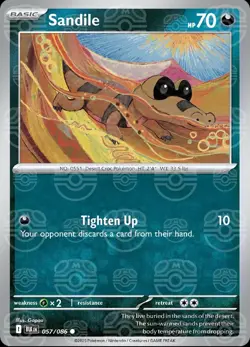 Pokemon TCG - Sandile - 057/086 (Master Ball Pattern) BLK EN Black Bolt English - Image 1