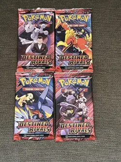 Pokemon TCG Destined Rivals Booster Pack Lot of 4 Factory Sealed - Image 1
