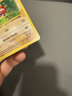 Hitmonchan Pokemon Base Set 1st edition Holo Thick Stamp - Image 4