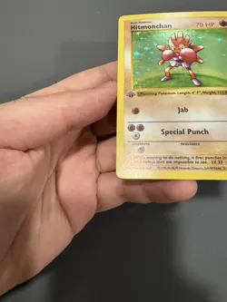 Hitmonchan Pokemon Base Set 1st edition Holo Thick Stamp - Image 5