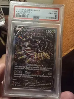 PSA 10 GEM MINT Giratina V 186/196 Lost Origin Alt Art Pokemon Card - Image 1