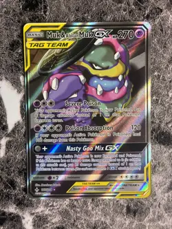 Pokemon TCG Muk & Alolan Muk GX Tag Team Alternate Full Art 197/214 - Image 1