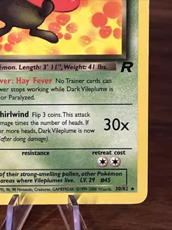 Dark Vileplume - 30/82 - Pokemon Team Rocket Unlimited Rare Card WOTC NM - Image 5
