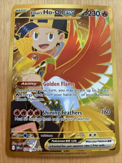 Pokemon TCG Ethan's Ho-Oh EX 239/182 Sv10: Destined Rivals Gold Holo Card - Image 1