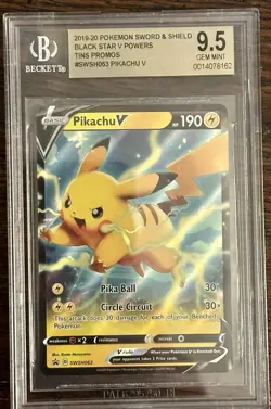 Pikachu V Powers SWSH063 Black Star Tins Promo 2019-20 Pokemon BGS 9.5 GEM MNT💎 - Image 1