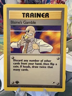 Pokemon 1st Edition Blaine's Gamble 121/132 TRAINER Gym Heroes Pokemon LP/NM TCG - Image 2