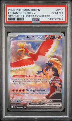 2025 POKEMON DRI EN-DESTINED RIVALS #230 ETHAN'S HO-OH EX PSA 10 - Image 1
