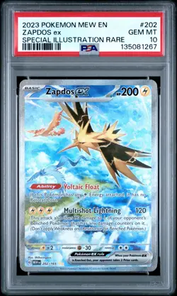 2023 POKEMON MEW EN-151 SPECIAL ILLUSTRATION RARE #202 ZAPDOS EX PSA 10 - Image 1