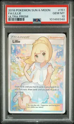 2018 Pokemon Sun & Moon Ultra Prism Lillie Full Art #151 GEM MT PSA 10 - Image 1