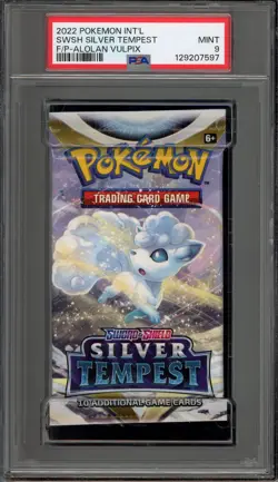 Pokemon Silver Tempest Alolan Vulpix Art Sealed Booster Pack PSA 9 Mint - Image 1
