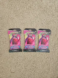 x3 Pokemon TCG Fusion Strike Sleeved Booster Pack SWORD & SHIELD ❤✅ BRAND NEW - Image 1