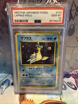 1997 Pokemon Japanese Fossil Lapras Holo PSA 10 - Image 1