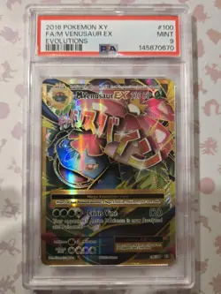Pokemon 2016 XY Evolution #100 Full Art M Venusaur EX PSA 9 - Image 1