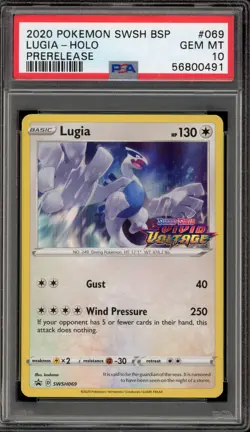 Pokemon Lugia Vivid Voltage Prerelease Holo Promo SWSH069 PSA 10 Gem Mint - Image 1