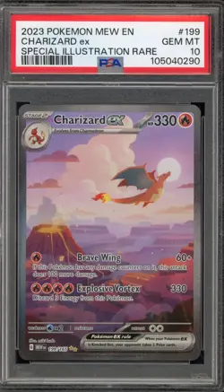 Pokemon Charizard ex 151 MEW EN Special Illustration Rare #199 PSA 10 Gem Mint - Image 1