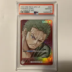 2022 One Piece Japanese Roronoa Zoro #001 OP01 Alternate Art PSA 10 - Image 1