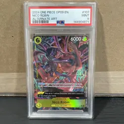 One Piece #107 Nico Robin PSA 9 Alternate Alt Art OP09-107 Emperors World Demon - Image 1