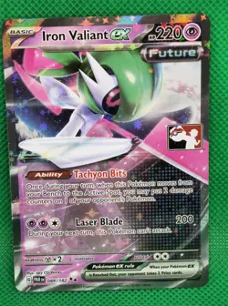 Pokemon TCG Prize Pack Iron Valiant Ex Play Stamped PAR 089/182 & Bonus Card - Image 3
