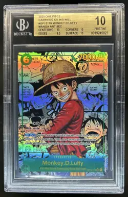 2025 One Piece Carrying On His Will Monkey D Luffy Manga Alt Art OP13-118 BGS 10 - Image 1